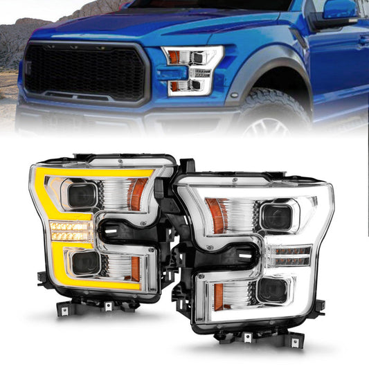 ANZO 15-17 Ford F-150 LED Projector Headlights - w/ Light - 111548