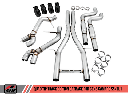 AWE Tuning 16-19 Chevy Camaro SS Resonated Cat-Back Exhaust -Track - 3015-43112-C-Dub Tech