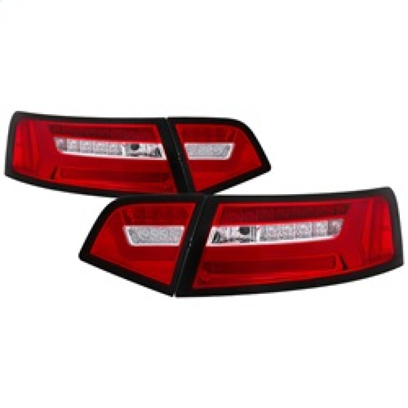 Spyder 09-12 Audi A6 LED Tail Lights - Red Clear - 5085191