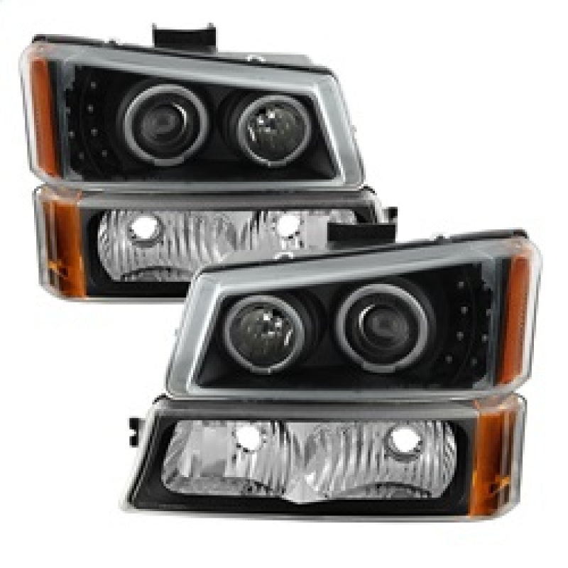 xTune Chevy Silverado 03-06 Projector Headlights 4pcs - LED Halo - 9036774