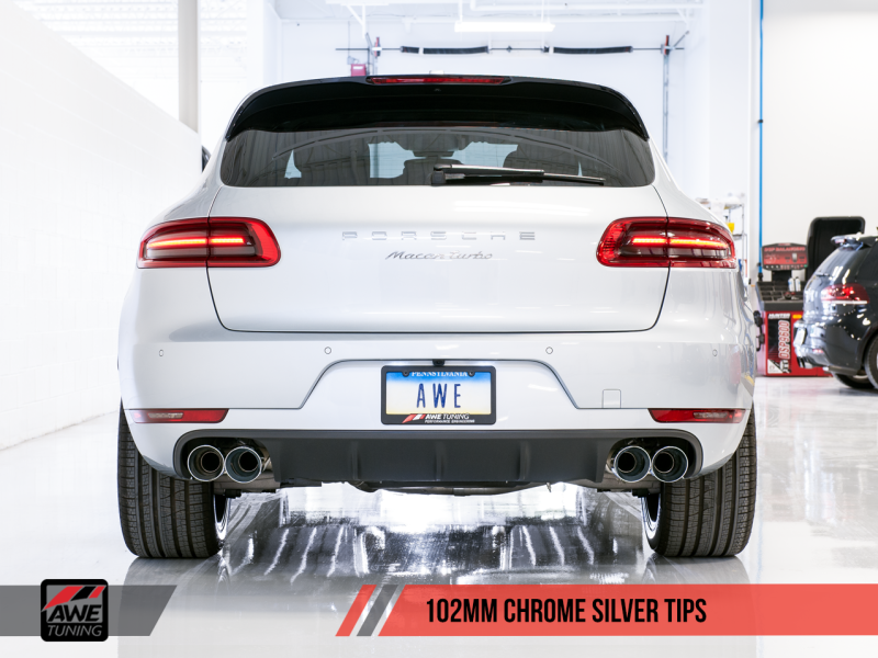 AWE Tuning Porsche Macan Track Edition Exhaust System - Chrome - 3020-42040