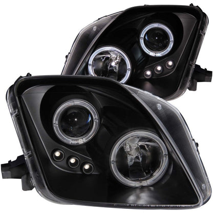 ANZO 1997-2001 Honda Prelude Projector Headlights w/ Halo Black w/ - 121341-C-Dub Tech