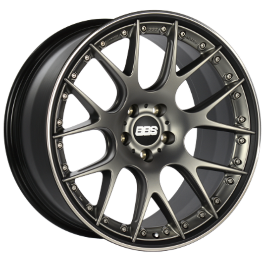 BBS CH-RII SATPLATINUM  BLACK LIP STAINLESS RIM PROTECTOR-C-Dub Tech