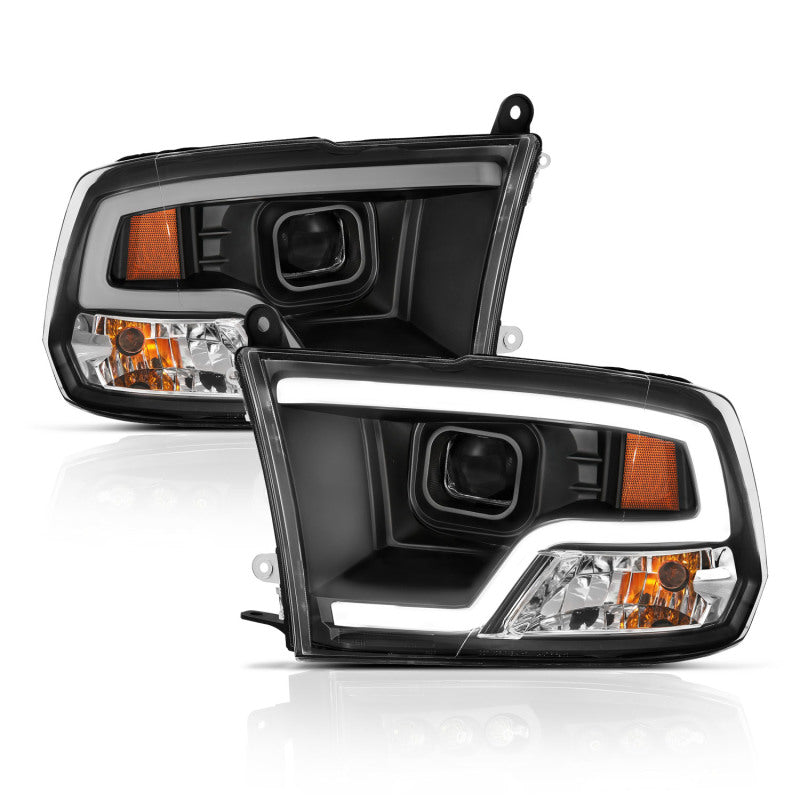 ANZO 09-18 Dodge Ram 1500 Plank Style Projector Headlights Black - 111404-C-Dub Tech
