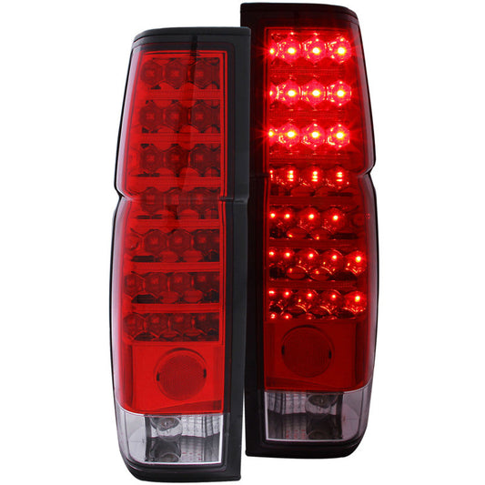 ANZO 1986-1997 Nissan Hardbody LED Taillights Red/Clear - 311034