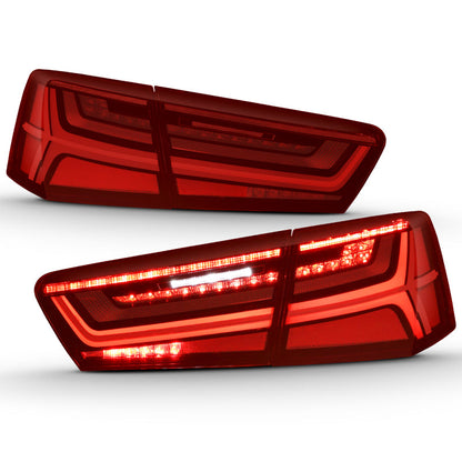 ANZO 2012-2018 Audi A6 LED Taillight Black Housing Red/Clear Lens - 321353-C-Dub Tech