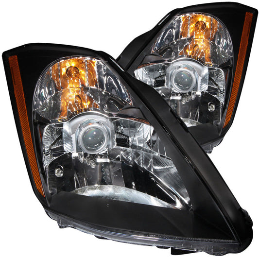 ANZO 2003-2005 Nissan 350Z Crystal Headlights Black - 121108-C-Dub Tech