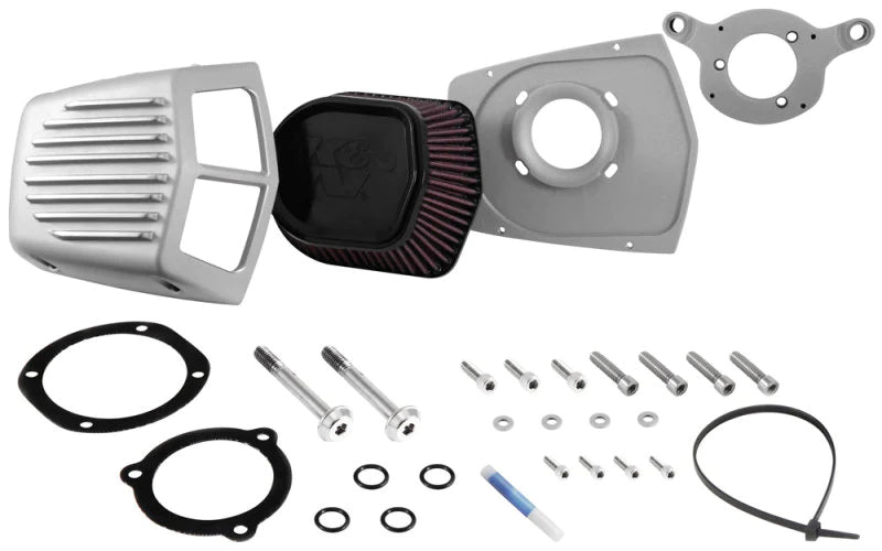 K&N Street Metal Intake System 08-16 Harley Davidson Shaker Silver - RK-3951S