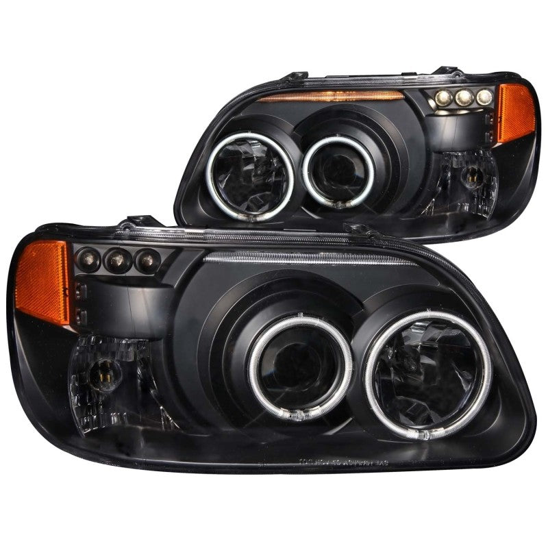 ANZO 1995-2001 Ford Explorer Projector Headlights w/ Halo Black 1 - 111132-C-Dub Tech