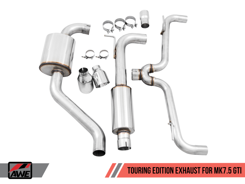 AWE Tuning Volkswagen GTI MK7.5 2.0T Touring Edition Exhaust w/Chrome - 3015-32096-C-Dub Tech