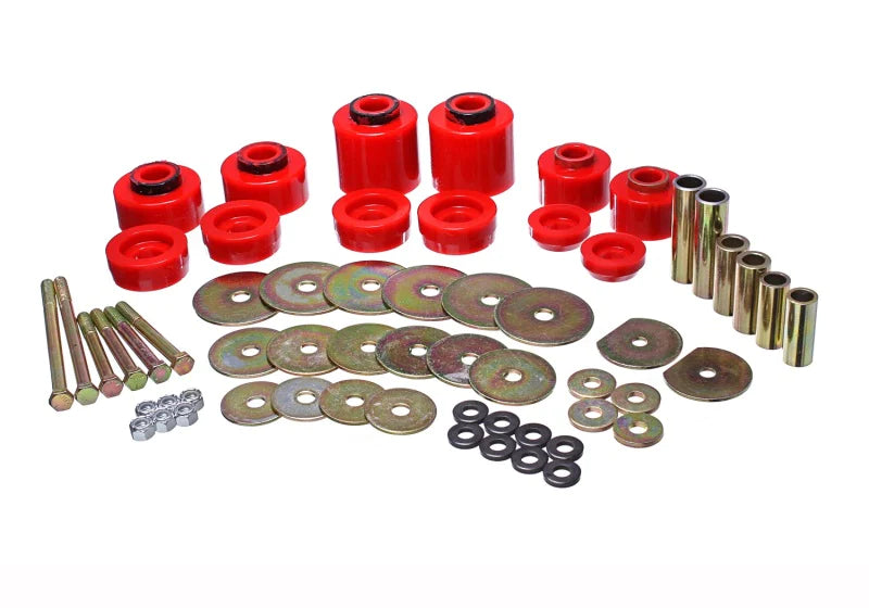Energy Suspension 80-96 Ford F-150/250/350 Red Body Mount Set Includes - 4.4123R