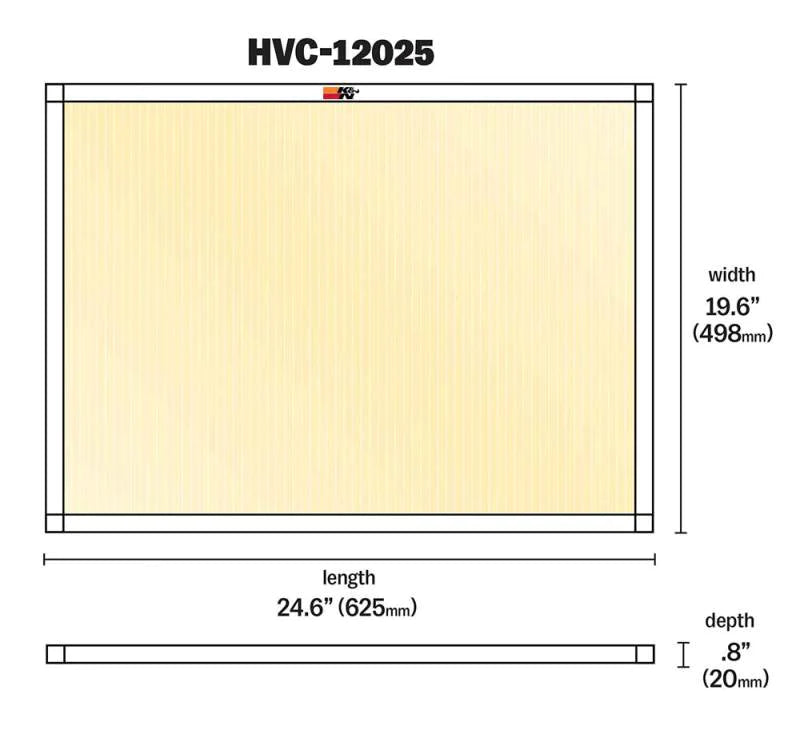 K&N HVAC Filter - 20 x 25 x 1 - HVC-12025