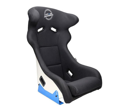 NRG FRP Bucket Seat - White Finish with Arrow Embroidery - FRP-600WT