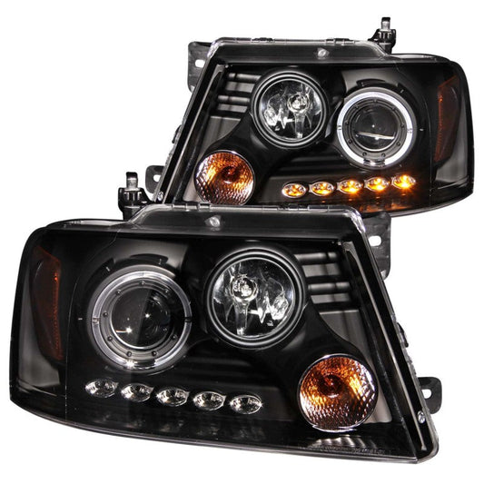 ANZO 2004-2008 Ford F-150 Projector Headlights w/ Halo and LED - 111028-C-Dub Tech