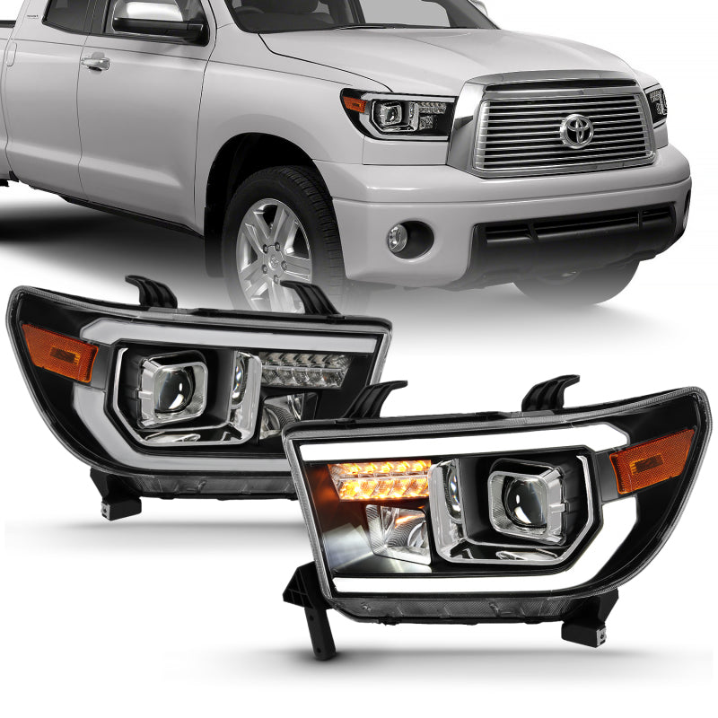 ANZO 2007-2014 Toyota Tundra Projector Light Bar H.L Black Amber(Led - 111447