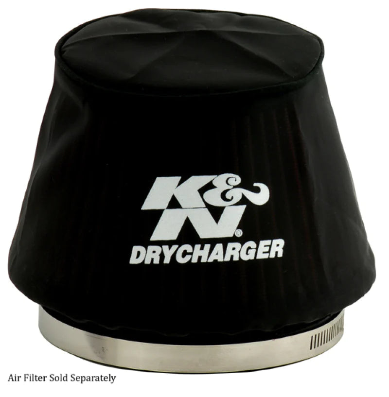 K&N Black Drycharger 6.25in Base ID / 4.375in Top ID - RU-5163DK