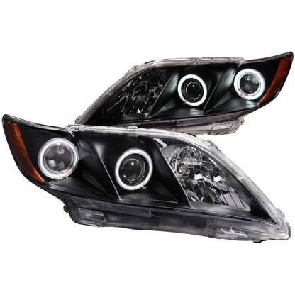 ANZO 2007-2009 Toyota Camry Projector Headlights w/ Halo Black - 121181-C-Dub Tech