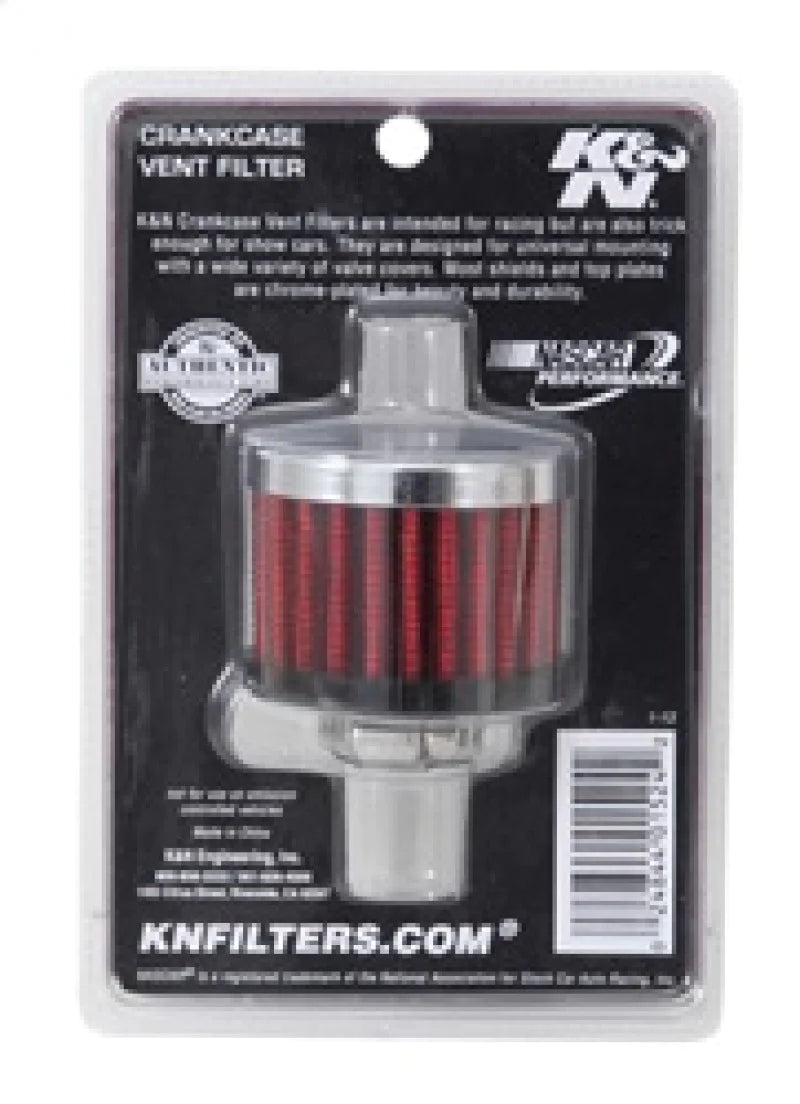 K&N Clamp On Rubber Base Crankcase Vent Filter 0.5in Flange - 62-1330