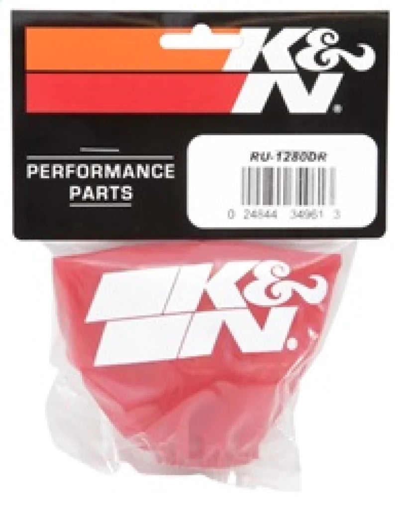 K&N Drycharger Air Filter Wrap - Round Straight - Red - RU-1280DR