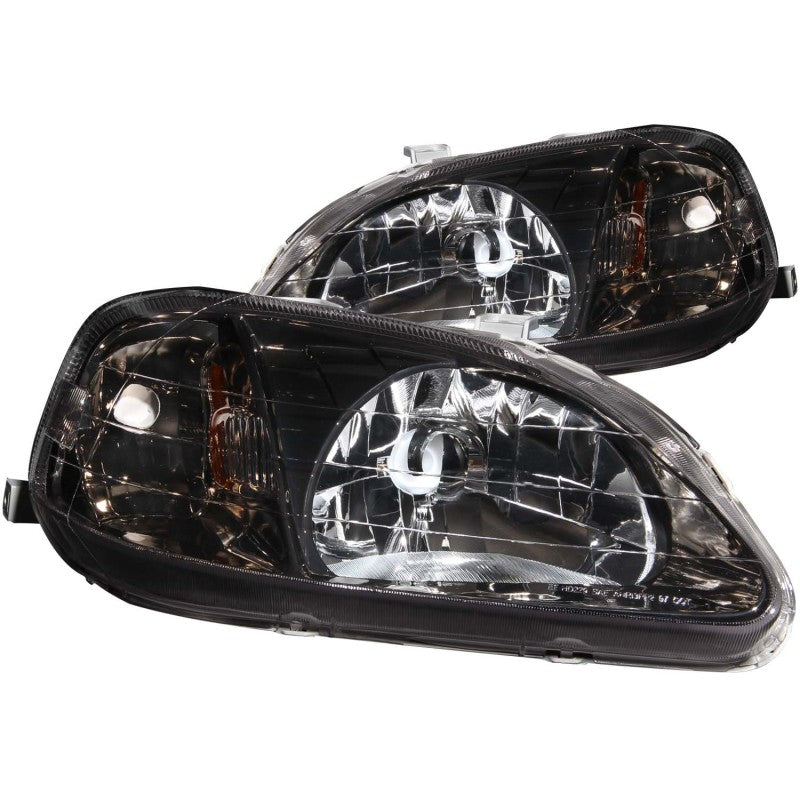 ANZO 1999-2000 Honda Civic Crystal Headlights Gun-Metal Gray - 121234