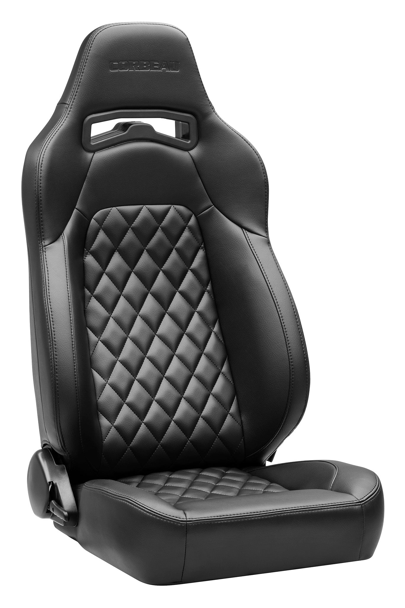 Corbeau Trailcat Reclining Seat Pair (Driver & Passenger) - Black Vinyl Black Diamond Stitch 44901BPR