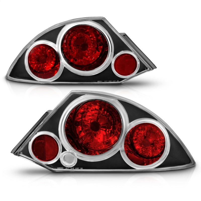 ANZO 2000-2005 Mitsubishi Eclipse Taillights Black - 221081