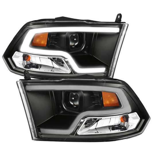 ANZO 09-18 Dodge Ram 1500 Plank Style Projector Headlights Black - 111404-C-Dub Tech