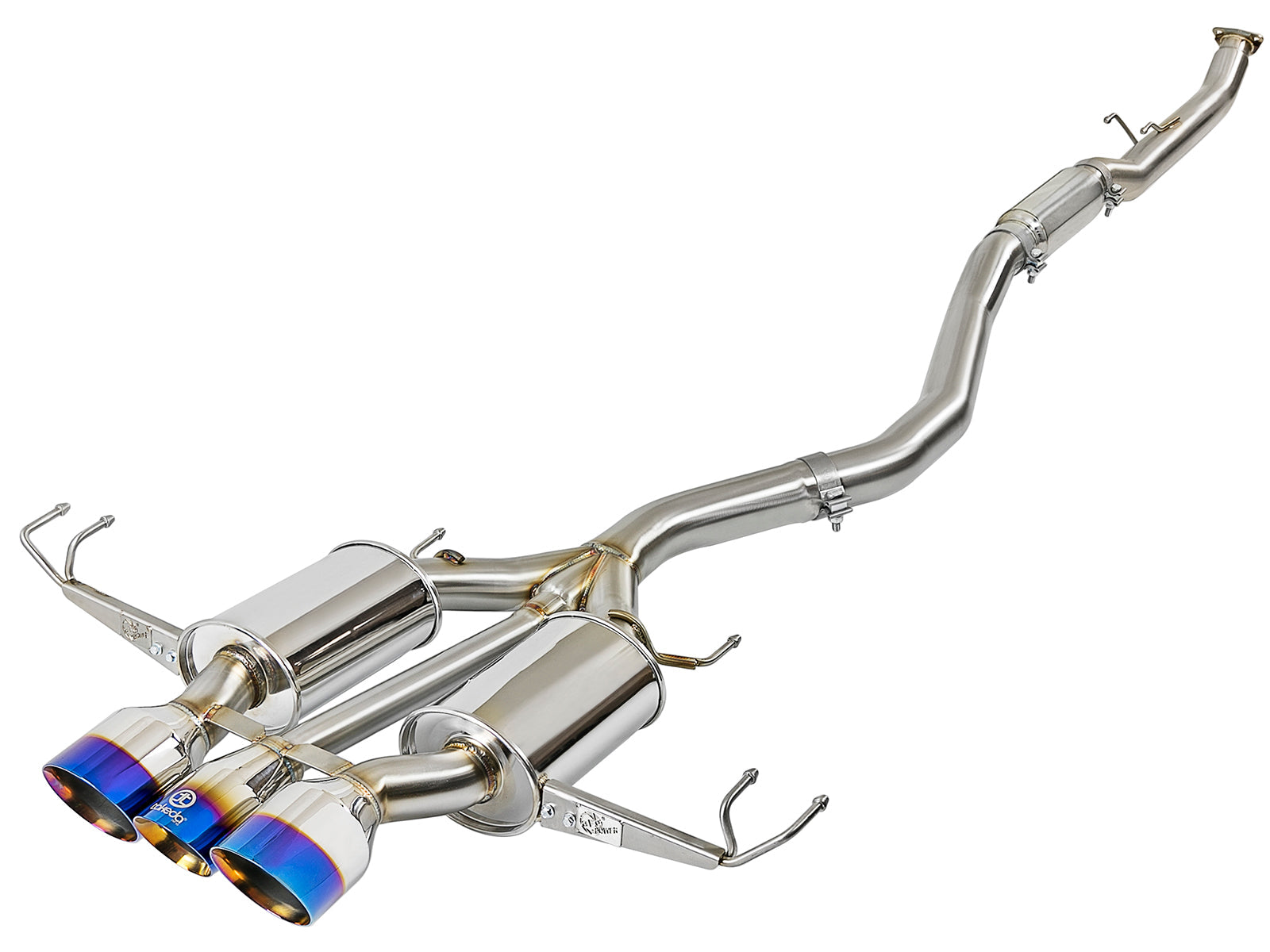 aFe Takeda 3in 304 SS Cat-Back Exhaust w/ Blue Flame - 49-36616-L-C-Dub Tech