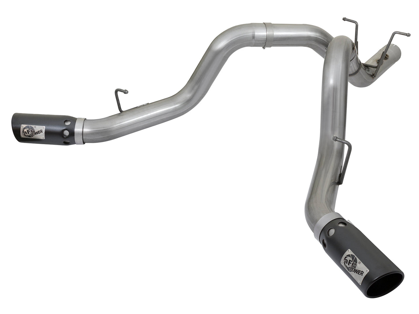 aFe LARGE BORE-HD 4in 409-SS DPF-Back Exhaust w/Dual Black Tips - 49-44086-B-C-Dub Tech