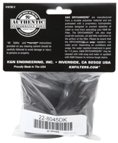 K&N 6in ID x 6inH Closed Top Black DryCharger Air - 22-8045DK