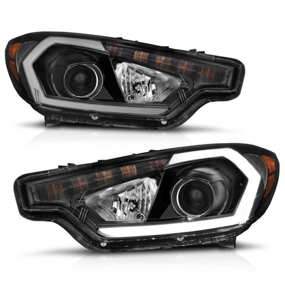 ANZO 2014-2016 Kia Forte Projector Headlights w/ Light Bar Black - 121560