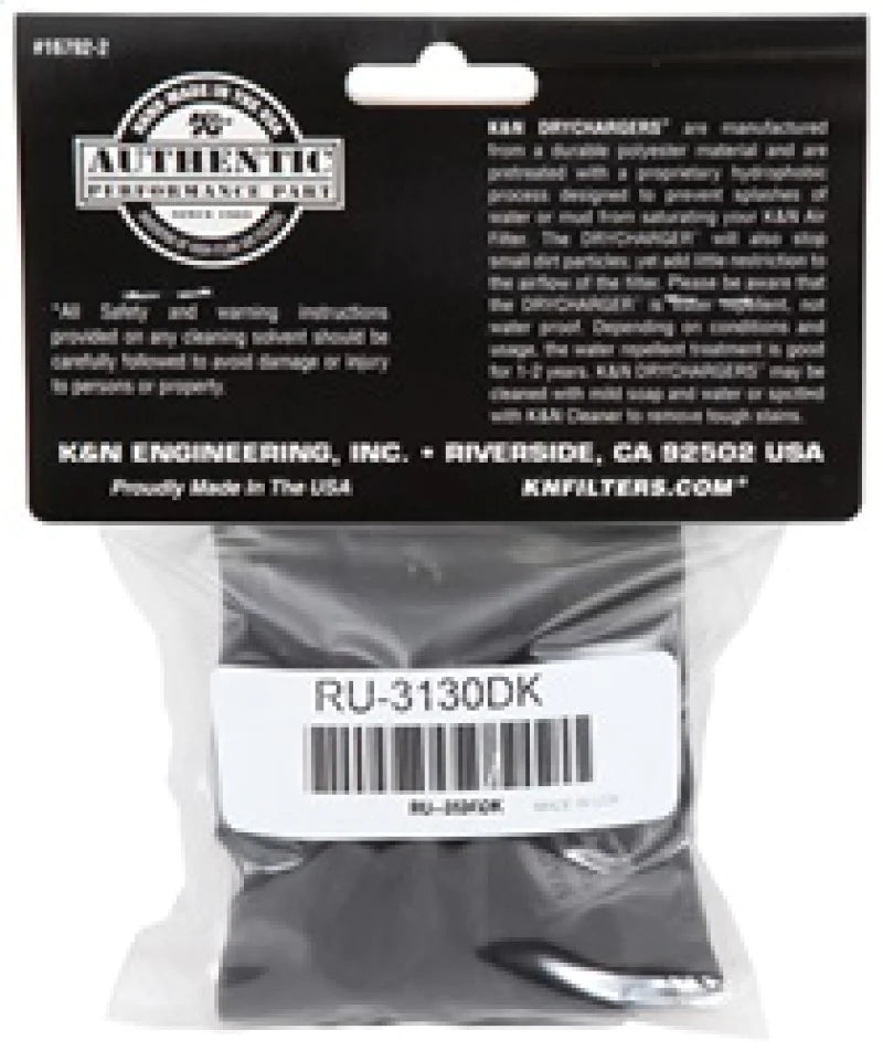 K&N Air Filter Wrap Black RU-3130 - RU-3130DK