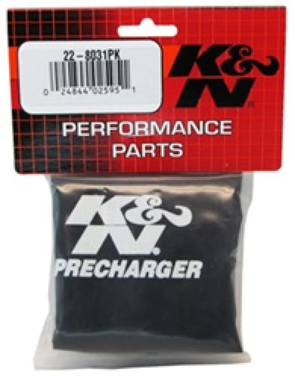 K&N Universal Precharger Round Tapered Filter Wrap Black 4in Top - 22-8031PK