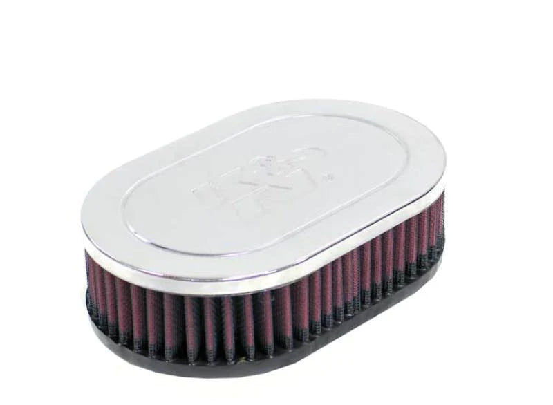 K&N Universal Chrome Filter Dual Flange Oval - 4.5in Base - RC-2240