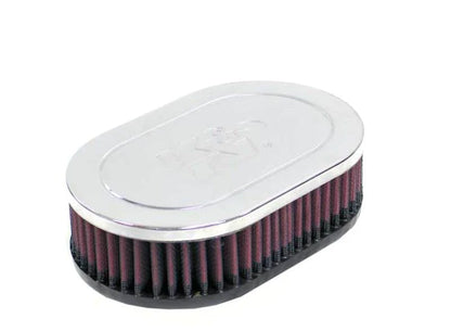 K&N Universal Chrome Filter Dual Flange Oval - 4.5in Base - RC-2240