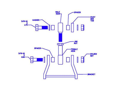 Progress Tech 01-05 Honda Civic Rear Sway Bar Adapter Kit - 65.1006
