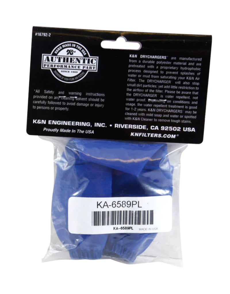 K&N Precharger Air Filter Wrap - Blue Oval Tapered - KA-6589PL
