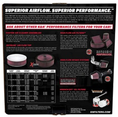 K&N 14in Red Custom Air Cleaner Assembly - 5.125in ID - 60-1280