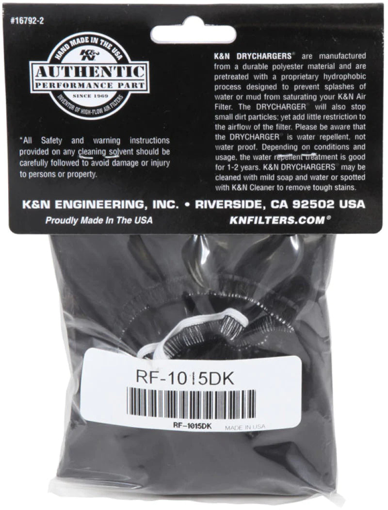 K&N Air Filter Wrap Drycharger - Black - RF-1015DK