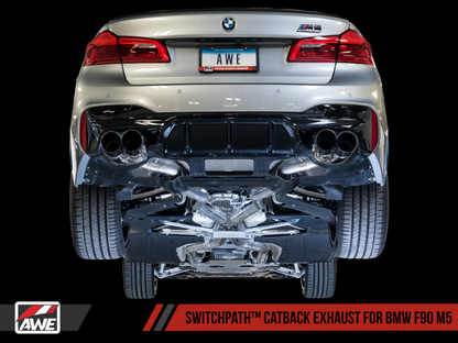 AWE Tuning 18-19 BMW M5 (F90) 4.4T AWD SwitchPath Cat-back - 3025-42062-C-Dub Tech