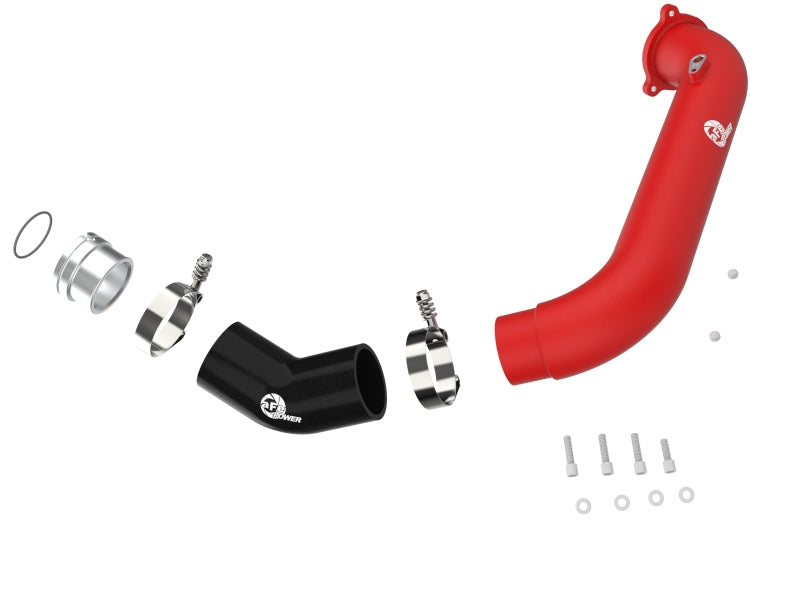 aFe BladeRunner Red 2-3/4in Aluminum Charge Pipe 2021 Toyota Supra - 46-20488-R