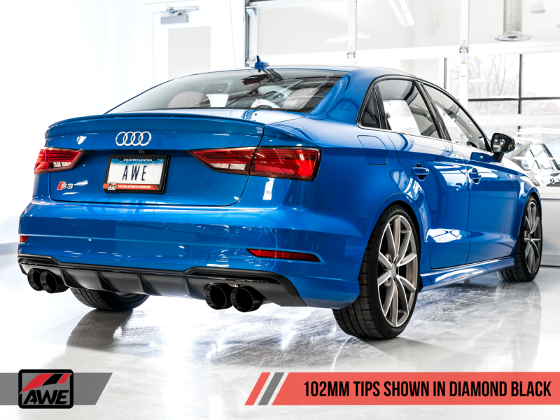 AWE Tuning Audi 8V S3 Track Edition Exhaust w/Diamond Black - 3015-43150-C-Dub Tech