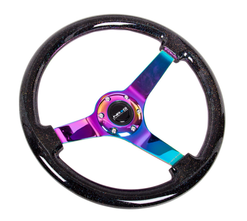 NRG Reinforced Steering Wheel (350mm / 3in. Deep) Classic Blk - RST-036BSB-MC