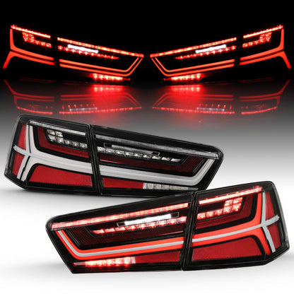 ANZO 2012-2018 Audi A6 LED Taillight Black Housing Clear Lens - 321352-C-Dub Tech