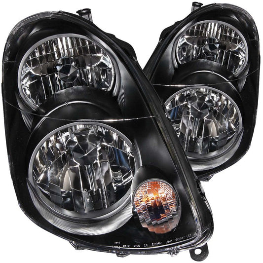 ANZO 2003-2004 Infiniti G35 Crystal Headlights Black - 121172