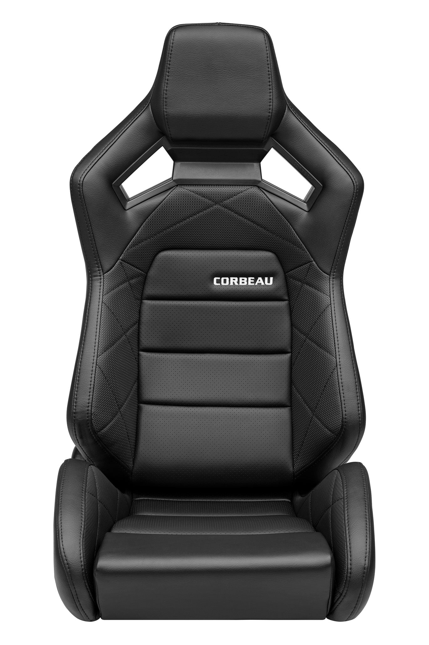 Corbeau Sportline RRX Reclining Seat Pair (Driver & Passenger) - Black Vinyl/Black HD Vinyl 55010PR