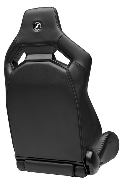 Corbeau Sportline RRX Reclining Seat Pair (Driver & Passenger) - Black Vinyl/Black HD Vinyl 55010PR