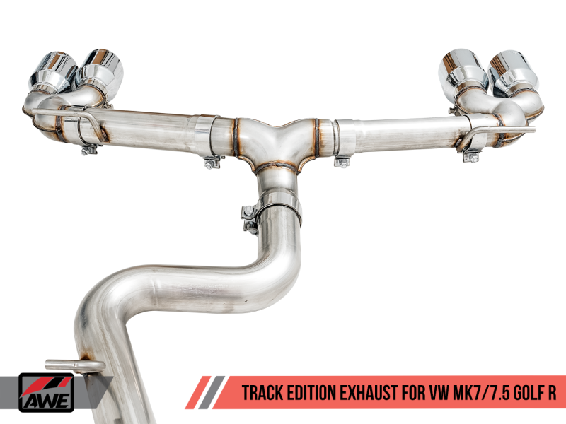 AWE Tuning Mk7 Golf R Track Edition Exhaust w/Chrome Silver - 3015-42134-C-Dub Tech