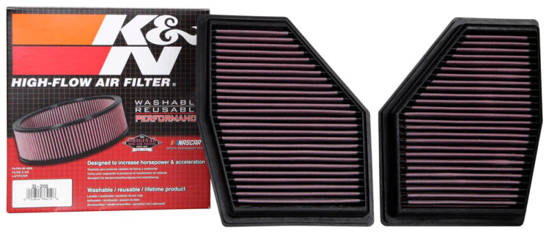 K&N 2020 BMW M550i 4.4L V8 Replacement Air Filter (2 - 33-3155