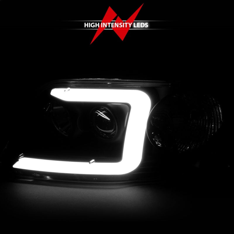 ANZO 1997-2003 Ford F-150 Projector Headlights w/ Light Bar Chrome - 111504